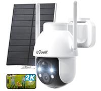ieGeek 2K Camera Surveillance WiFi Exterieure sans Fil - 3MP 360° PTZ Camera Solaire, 15M Nocturne Couleur, PIR/AI Détection, Audio Bidirectionnel, Alexa, WiFi6, Stockage Cloud, IP66
