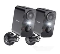 ieGeek 2K Caméra Surveillance WiFi Exterieure sans Fil Batterie, Vision Nocturne Couleur, AI & PIR Détection Mouvement, Extérieure/Intérieure, Audio Bidirectionnel, Étanche IP65 (2pcs, Noir)