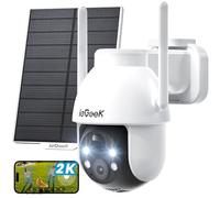 ieGeek 2K Camera Surveillance WiFi Exterieure sans Fil Solaire - 360° PTZ Camera Exterieur sans Fil Batterie Vision Nocturne Couleur, Détection Humaine PIR