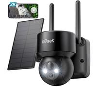 ieGeek 2K Caméra Surveillance WiFi Extérieure sans Fil Solaire 360°PTZ Vision Nocturne Couleur PIR Détection Humaine Sirène