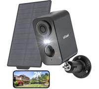 ieGeek 2K Caméra Surveillance WiFi Exterieure sans Fil Solaire, Vision Nocturne Couleur, AI Détection Mouvement, Audio