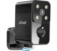 ieGeek 2K Rotation à 180° Camera Surveillance WiFi Exterieure sans Fil, 2.4GHz Caméra Batterie, Vision Nocturne Couleur, Audio Bidirectionnel, Détection de Mouvement PIR, Sirène, Local/Cloud, Noir, S3