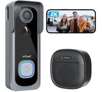 ieGeek 2K Sonnette sans Fil avec Camera Exterieur Etanche IP66, Détection Humaine PIR, Audio Bidirectionnel,Sonnette Vidéo 2.4G