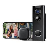 ieGeek 2K Sonnette sans Fil avec Caméra, Exterieur Etanche IP66 , Sonnette Vidéo Audio bidirectionnel,Vision Nocturne,2,4 GHz WIFI
