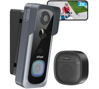 ieGeek 2K Sonnette sans Fil avec Camera WiFi avec Support d'angle De Sonnette Réglable, Sonnette Vidéo, PIR, Changeur De Voix