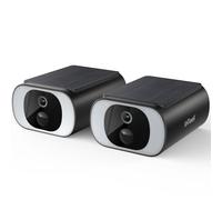 ieGeek 3 MP Caméra Wi-Fi extérieure sans fil avec panneau solaire intégré, 2 K, caméra de surveillance de la batterie, détection humanoïdes, alarme sonore lumineuse, IP65, 2 voies audio, 2 pièces
