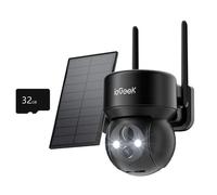 ieGeek 360° 2K Camera Surveillance WiFi Extérieure sans Fil, Camera Solaire, Vision Nocturne Couleur, PIR Détection avec 32go