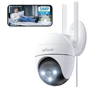 ieGeek 360° PTZ Camera Surveillance WiFi Extérieure, 5MP Caméra IP Exterieur avec 24/7 Enregistrement, Vision Nocturne Couleur, Détection Humaine, Audio Bidirectionnel, Sirène et Alarme Lumineuse