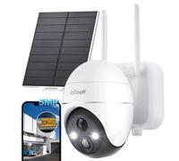 ieGeek 3K 5MP Camera Surveillance WiFi Exterieure sans Fil Solaire - 360° PTZ Camera Solaire PIR Détection Humaine, Vision Nocturne Couleur, Audio Bidirectionnel, Sirène Alarme/Alexa/Carte/Cloud/IP65