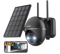ieGeek 3K Camera Surveillance WiFi Exterieure sans Fil Solaire | 5MP QHD, 360° PTZ, 15M Vision Nocturne Couleur, Detection Humaine PIR/IA, Sirène Alarme, Audio Bidirectionnel, Alexa, IP66