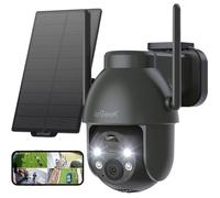 ieGeek 3MP Camera Surveillance Exterieure Solaire WiFi sans Fil - 360° PTZ , PIR Détection, Audio Bidirectionnel,Alarme