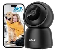 ieGeek 3MP Camera Surveillance Interieur WiFi 360° PTZ, Détection Mouvement, Audio Bidirectionnel, Alexa, 2.4G/5GHz Camera pour