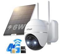 ieGeek 4G Camera Exterieur sans Fil Solaire,Camera Surveillance sans WiFi,Batterie 10 000 mAh,SIM intégrée,Détection PIR,Vision Nocturne Couleur,360°/120° orientable,IP66(NO WiFi)