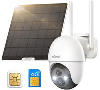 ieGeek 4G LTE Camera de Surveillance Exterieur sans Fil, 2K HD Camera Solaire avec Carte SIM sans WiFi, Vision Nocturne