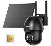 ieGeek 4G LTE Camera de Surveillance Exterieur sans Fil, 2K HD Camera Solaire avec Carte SIM sans WiFi, Vision Nocturne, Détection Humaine PIR, Audio Bidirectionnel, AI Analysis System/Cloud--Noir