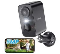 ieGeek 5MP Caméra Surveillance WiFi Exterieure sans Fil, Vision Nocturne Couleur, AI & PIR Détection Mouvement, Extérieure/Intérieure, Audio Bidirectionnel, Noir
