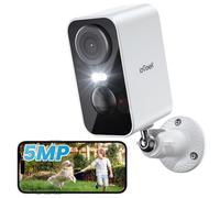 ieGeek 5MP Caméra Surveillance WiFi Exterieure sans Fil ZY-C1 | AI & PIR Détection Mouvement, Vision Nocturne Couleur, Extérieure/Intérieure, Audio Bidirectionnel, Étanche IP65,Blanc