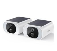ieGeek Caméra Wifi Extérieure Sans Fil, Panneau Solaire Incorporé, Caméra Wi-Fi Extérieure Sans Fil 2K avec Batterie, Vision Nocturne en Couleur, PIR, Voix Bidirectionnelle, IP65, 2,4 Ghz, Lot de 2
