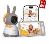 ieGeek Top 2K/5"" HD écran Babyphone Caméra Bebe, Baby Phone Vidéo connecté Smartphone Visiophone Bébé avec Vision Nocturne Audio