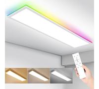 IEGLED Plafonnier LED Dimmable 120x30CM, Panneau LED Plafond 40W/4400LM, 3000K-6500K, avec Télécommande et Fonction Mémoire, Peut être utilisé comme Plafonnier salon, Garage, Plafonnier Cuisine