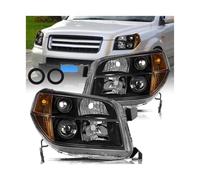 IEJPEQWW Ensemble de phares compatibles avec le type halogène, compatible avec Honda Pilot 2006 2007 2008, boîtier noir OEM avec reflet ambre