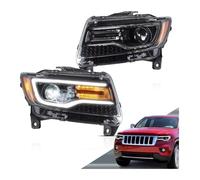 IEJPEQWW Phares de projecteur compatibles avec tous les modèles de 4ème génération compatibles avec Jeep Grand Cherokee WK2 2011-2013, feux avant avec animation de démarrage DRL avec Am