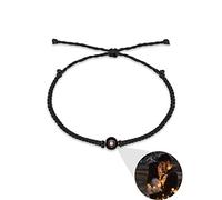 IEK Bracelet Projection Photo personnalisé,Bracelet Photo personnalisé Rond,Bracelet Gravure Photo,Bracelet de Projection de Photos sur Mesure,Photo Bracelet. (Black)
