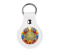 IELCJJ Porte-monnaie en cuir de qualité supérieure - Fait à la main - Fait à la main - Affiche les deux côtés du jeton sobre - Médaillon de défi pour animal domestique - Blanc - Imperméable et