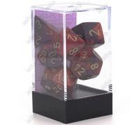 Iello Chessex - Set De 7 Dés - Gemini - Violet-Rouge/Or