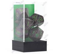 Iello Chessex - Set De 7 Dés - Granite - Earth Noir/Vert