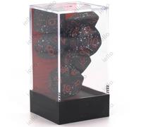 Iello Chessex - Set De 7 Dés - Granite - Space Noir/Rouge
