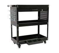 ieLsngai Chariot d'atelier à 3 étages, servante d'atelier, avec trous de crochet pour outils, chariot de montage pour garage, charge maximale de 250 kg, 77,6 x 81 x 35,66 cm
