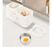 ieLsngai Cuiseur à œufs 8 œufs 550 W, 6 types de modes de cuisson pour œufs, niveau de cuisson, silicone de qualité alimentaire, avec fonction d'arrêt automatique