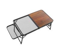 ieLsngai Table de camping pliable avec tableau grillagé, table de camping portable en aluminium léger avec 2 hauteurs réglables de 32/40 cm, table pliante portable avec sac de rangement, pour
