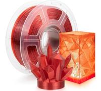 IEMAI PETG Filament 1.75mm 1Kg, Transparent Glitterato Rouge PETG Filament Pour Imprimante 3D, Précision Dimensionnelle +/- 0.02mm