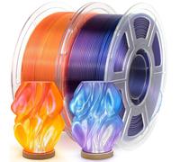 IEMAI PETG Filament 1.75mm 2Kg, Transparent Couleur Dégradée Rouge Orange/Bleu Violet PETG Filament Pour Imprimante 3D, Précision Dimensionnelle +/- 0.02mm