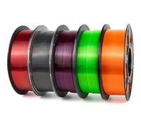 IEMAI PETG Filament 1.75mm 5Kg, Transparent Gris/Orange/Violet/Vert Fluorescent/Rouge PETG Filament Pour Imprimante 3D, Précision Dimensionnelle +/- 0.02mm, Ensemble Halloween