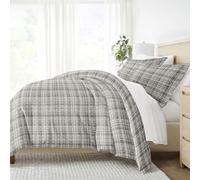 ienjoy Home Ensemble de Housses en Coton, Gris à Pois, lit Simple XL