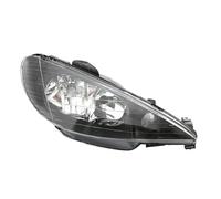 IENQBVL Phare Avant À Lentille Cristal Noir/blanc Pour Peugeot 206 T11 2006-2013(Black right b)