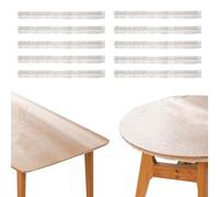 Iensen Lot de 10 nappes ajustées à bords élastiques, en plastique imperméable pour tables rondes et carrées de 160 cm, transparentes, idéales pour un usage domestique (diamètre de table de 160 cm)