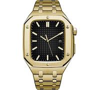 IENYU Boîtier de montre en métal noble, pour bracelet Apple Watch 44 mm 45 mm en acier inoxydable, pour iWatch séries 9 8 7 6 SE 5 4, 45mm, Agate