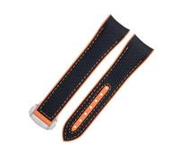 IENYU Bracelet Omega pour cadran Seamaster 600 de 43,5 mm 21 mm souple FKM Fluororubber Texture Nylon Texture Full Rubber Watch Band Fold Buckle, 21mm, Agate