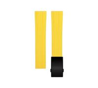 IENYU Bracelets de montre en caoutchouc fluoré 20 mm 21 mm pour Tissot T048 T048.417 Bracelet de montre T-Race T-Sports Bracelet de montre étanche souple en caoutchouc fluoré(Yellow Black Buckle,20mm)