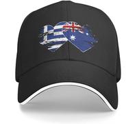 IEOGHWXY Casquette de Baseball Snapback Chapeau Soleil Les Chapeaux sont Chauds et élégants Drapeau la Grèce Australie fête en Mousse Noire Chapeaux pour Femmes Hommes Cadeau d'anniversaire