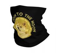 IEOIAEKI Dogecoin To The Moon Bandana cache-cou pour le ski et le camping pour homme Écharpe enveloppante Bitcoin Lover Cagoule chaude visage écharpe couverture