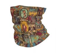IEOIAEKI The Major Arcana Of Tarot Vintage Patchwork Hiver Bandeau Cache-Cou Tube Écharpe Tubulaire Sorcière occulte Spirituel Visage Bandana Gaiter
