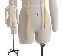 IEOWY Buste de Mannequin féminin pour la Couture, Buste épinglable avec 2 Bras Souples, Mannequin de couturière sur roulettes