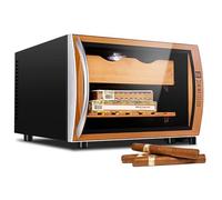 IEOWY Cave à cigares électrique 25 l avec étagères en Bois de cèdre, 2 Niveaux, Armoire, Commande Tactile, éclairage LED, capacité de 150 cigares (A)