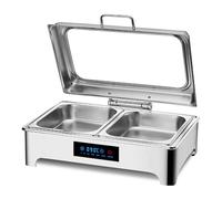 IEOWY Ensemble Buffet de Chafing Dish électrique, Chauffe-Plats en Acier Inoxydable avec Commande Tactile Intelligente pour traiteurs et réceptions