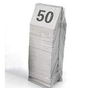 IEOWY Tischkarten, Tischnummern, Tischnummernkarten aus Edelstahl, Packung mit 25, 50 Oder 100 Stück, Schwarz, 5 x 4 cm, 1,6 x 1,9 Zoll (1 BIS 50)